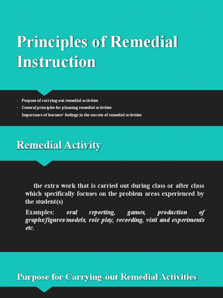 Key Principles of Remedial Instruction | PDF