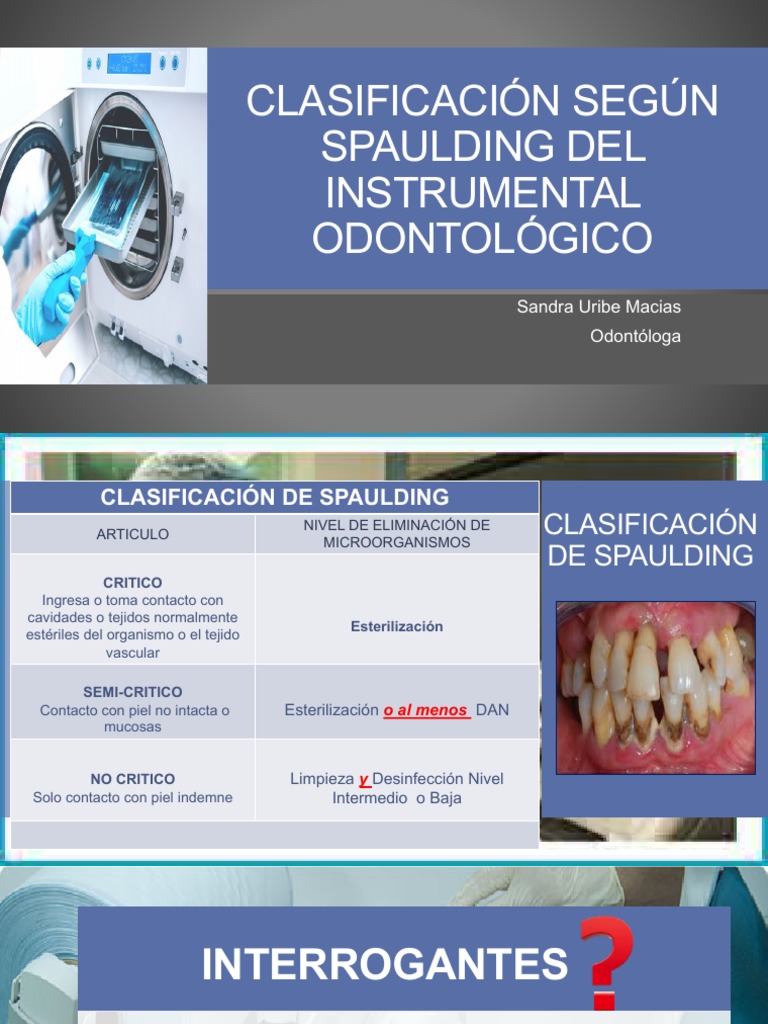 Clasificación Spaulding Instrumental Dental | PDF | Infección ...