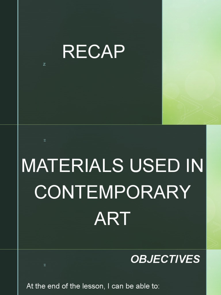 Materials Used in Contemporary Art PDF