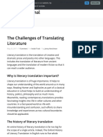 The Challenges of Translating Literature - K International