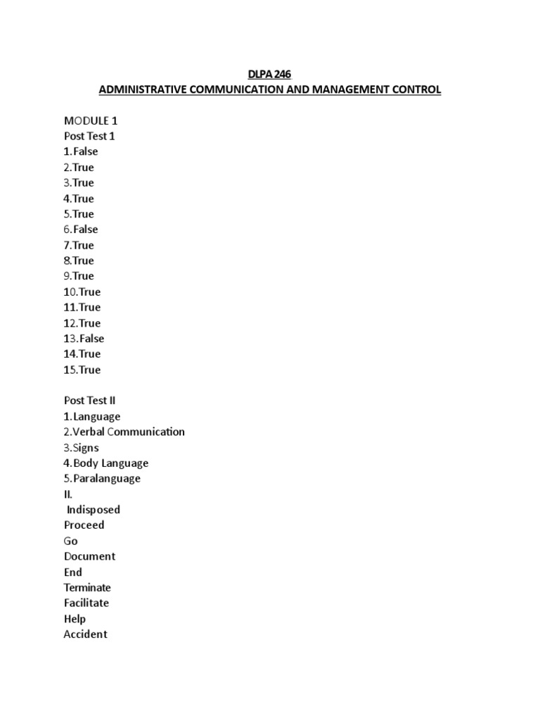 Dlpa 246 Administrative Communication and Management Control | PDF