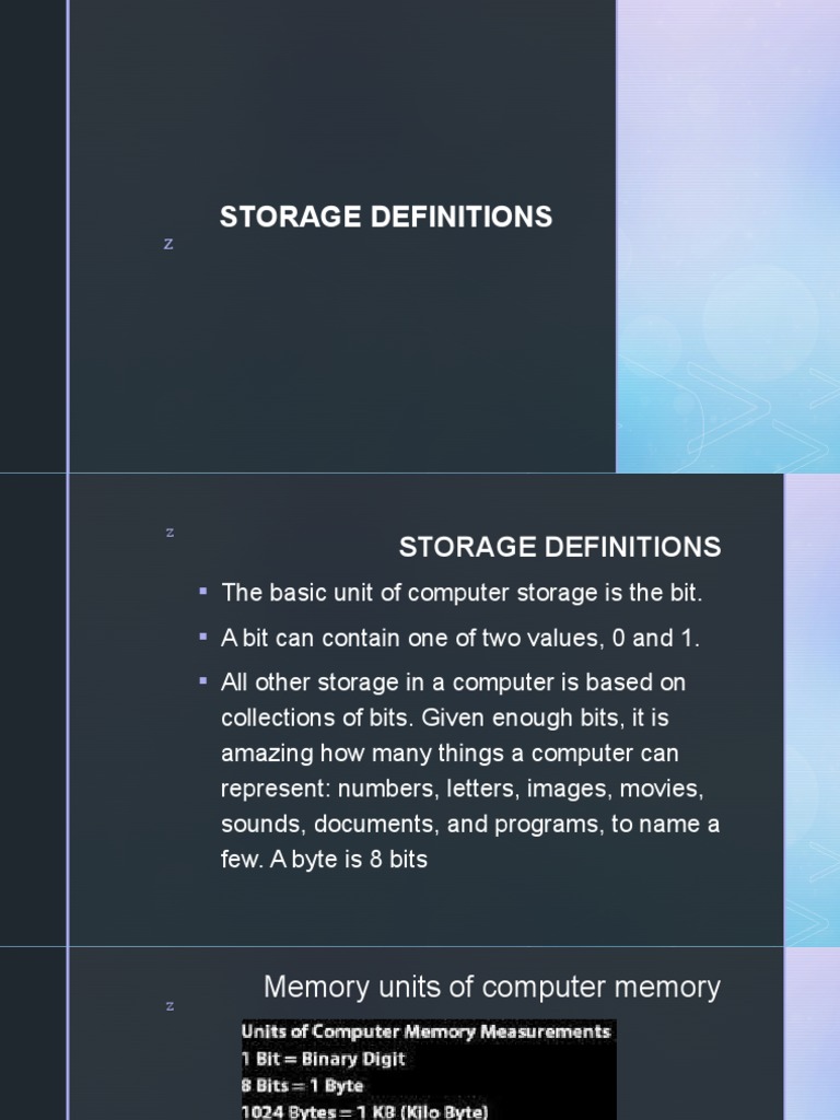 L3Storage Definitions PDF Computer Data Storage Input/Output
