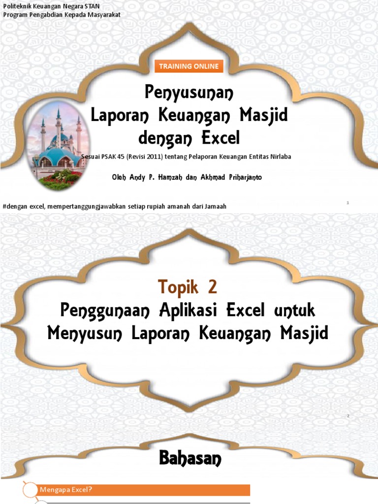 Penyusunan Laporan Keuangan Masjid Dengan Excel Pdf
