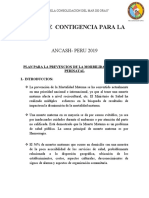 "Plan de Contigencia para La: Ancash-Peru 2019