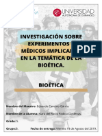 Investigacion Sobre Experimentos y Medicos Implicados en La Tematica de La Bioetica