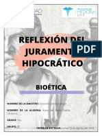 Reflexión Del Juramento Hipocrático