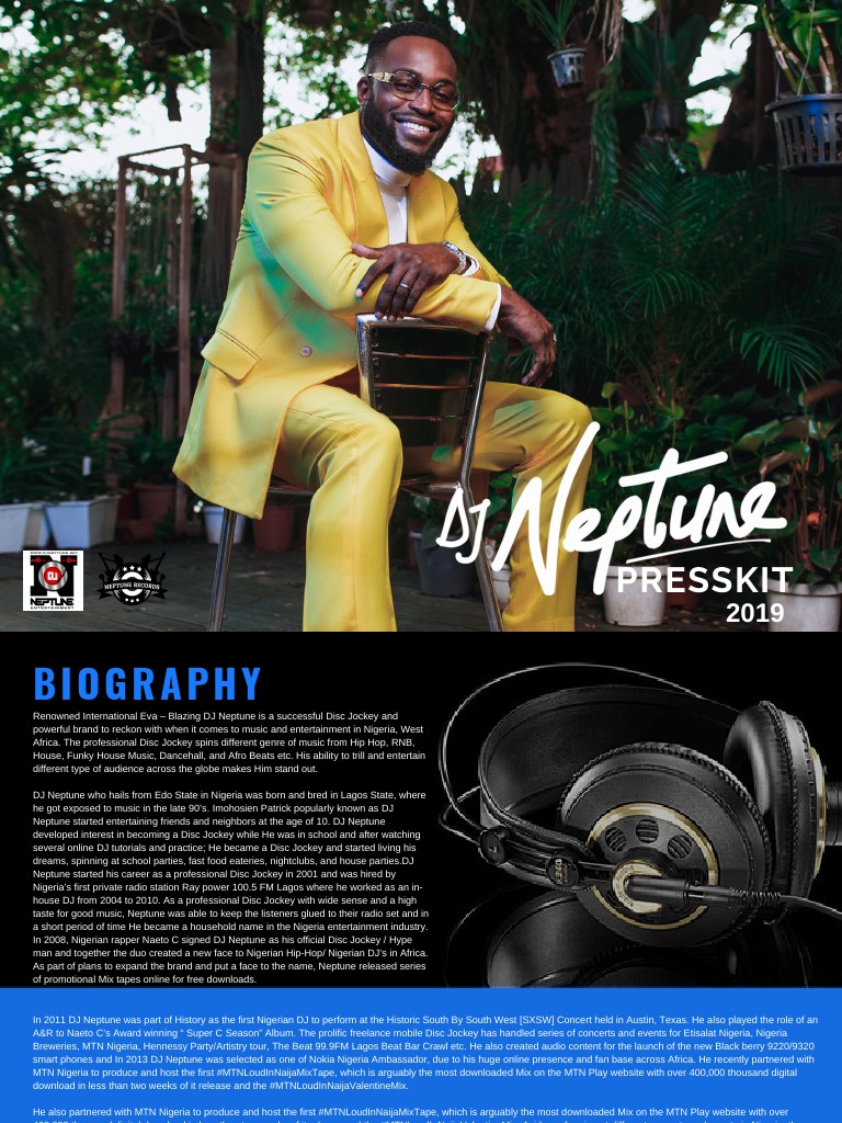DJ Neptune EPK PDF Disc Jockey Hip Hop Music