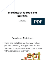Introduction to Food and Nutrition Lecture 2