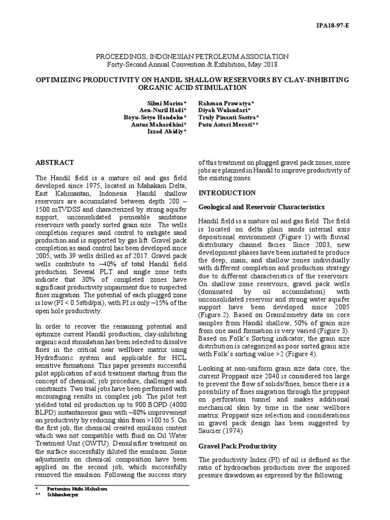Fluoroboric Acid in Handil Field Stimulation | PDF | Petroleum ...