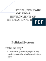 The Political Economic and Legal Environments Of International Trade