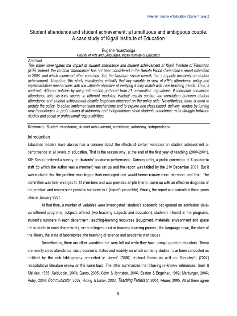 Attendance Impact on Student Achievement | PDF | Test (Assessment ...