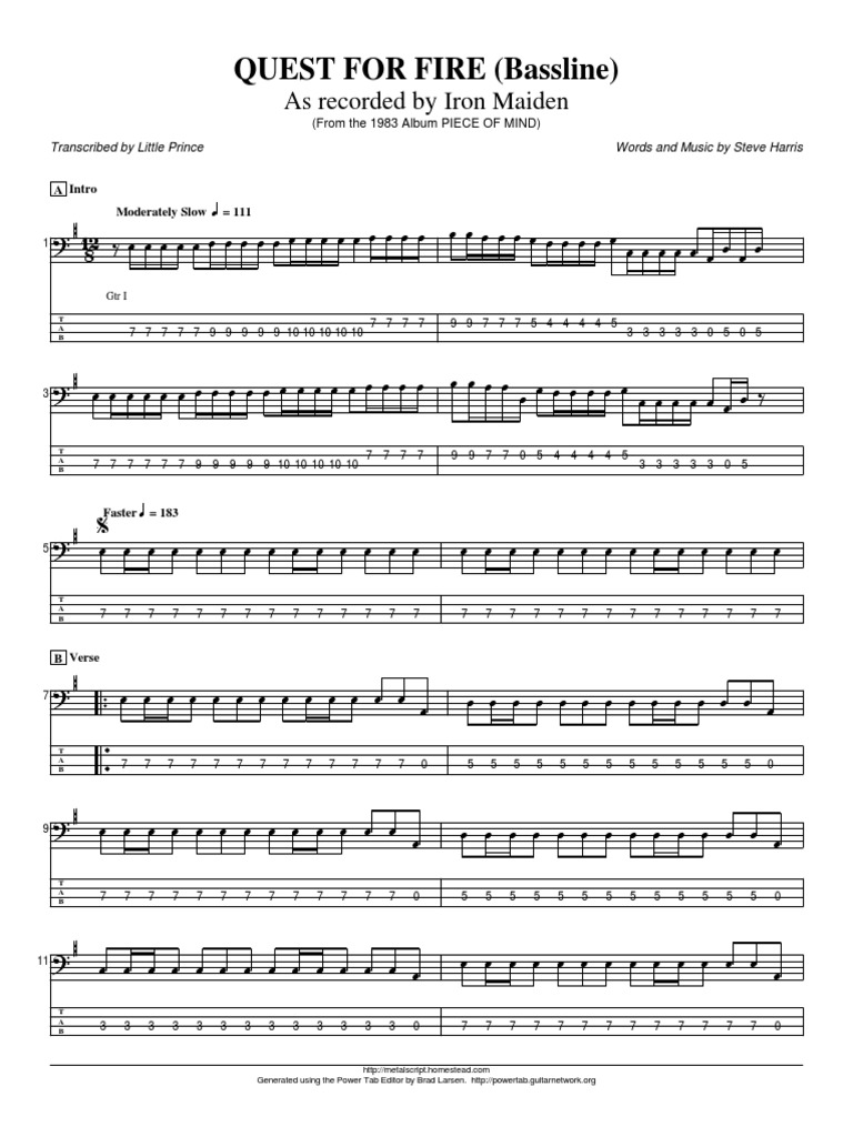 Quest For Fire Bass PDF Music Industry