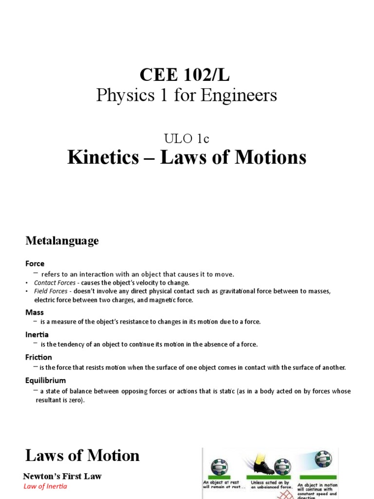 ULO 1c Laws of Motion) PDF Force Newton's Laws Of Motion