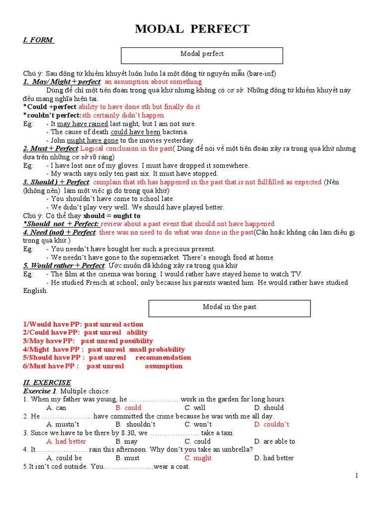 Understanding Modal Perfect Verbs | PDF