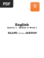 ENGLISH 9 Module 3 Week 3 Slang Versus Jargon