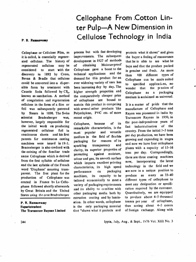 Cellulose-from-Cotton Imp | PDF | Pulp (Paper) | Rayon