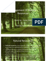Management of Natural Resources