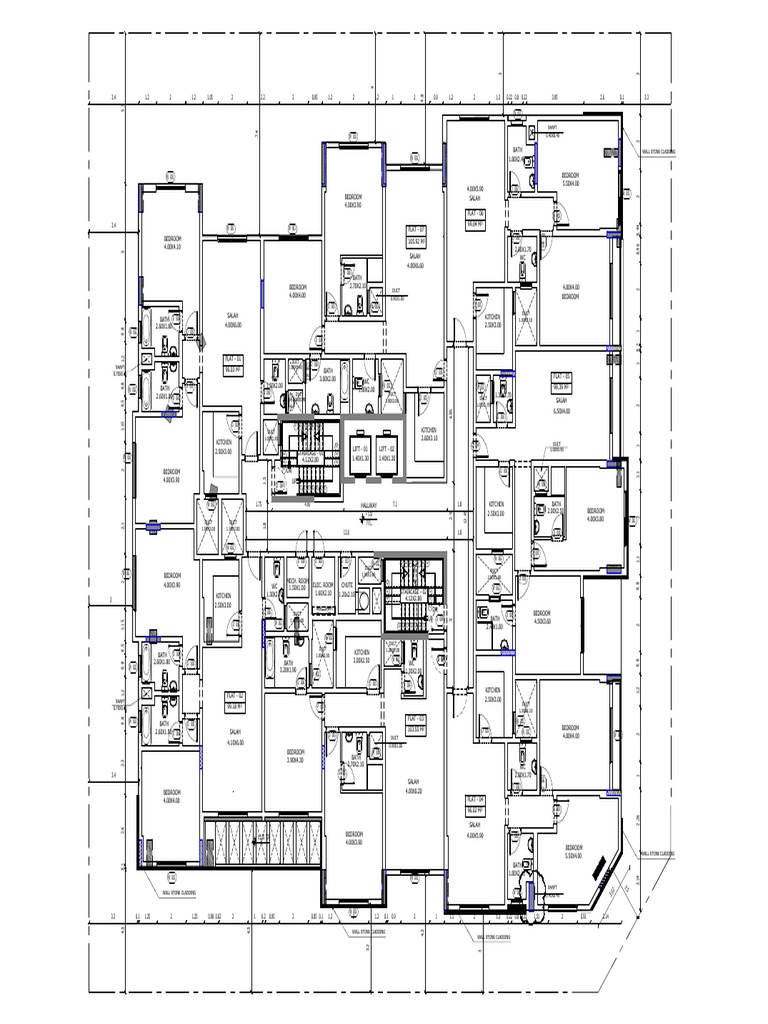 A dimensional floor plan showing room layouts, dimensions, and wall