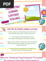 Facilitating Learner - Centered Teaching