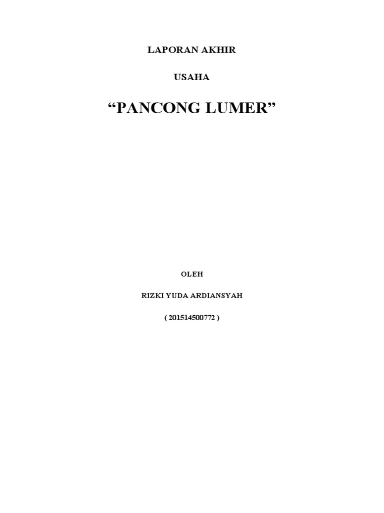Peluang Usaha Kue Pancong Lumer | PDF | Bisnis | Memasak, Makanan, & Anggur