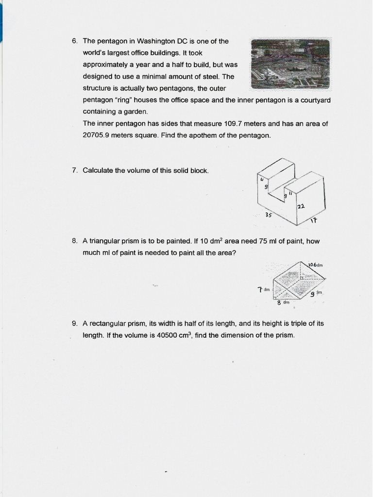 Review Math Test Page 2 | PDF