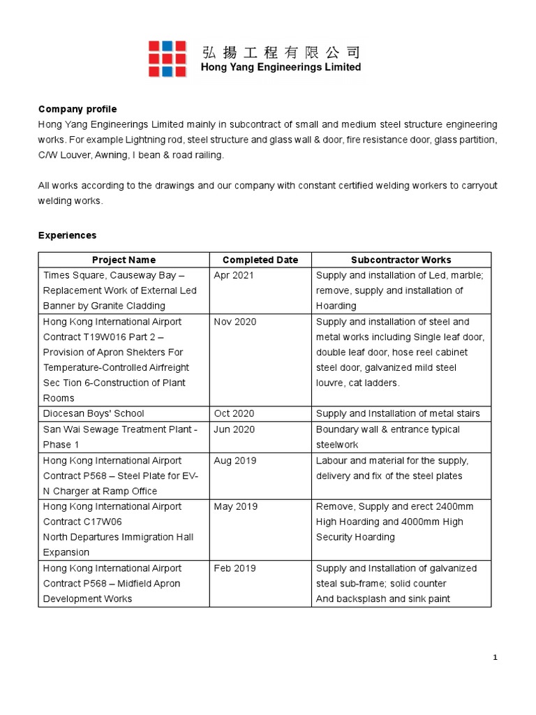 Company Profile PDF Materials Building Engineering