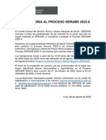 Convocatoria Al Proceso SERUMS 2023-II