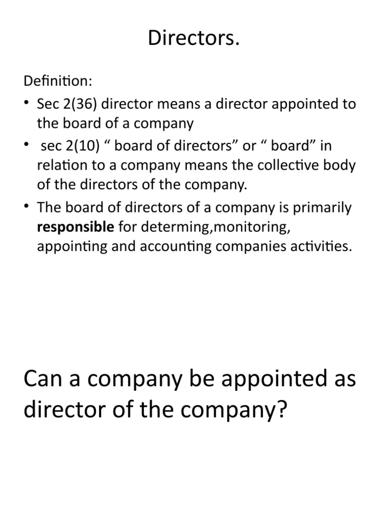 Directors PDF Board Of Directors Business