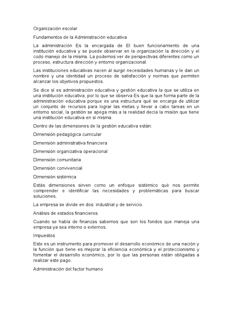 Fundamentos de la Administración Educativa | PDF | Evaluación | Método ...