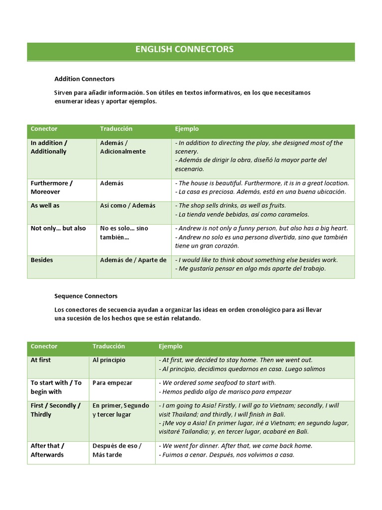 English Connectors | PDF