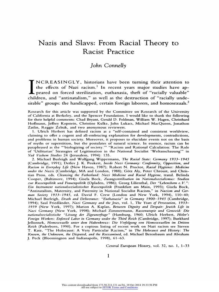 Nazi Racism Toward Slavs Explained | PDF | Nazi Germany | Nazism