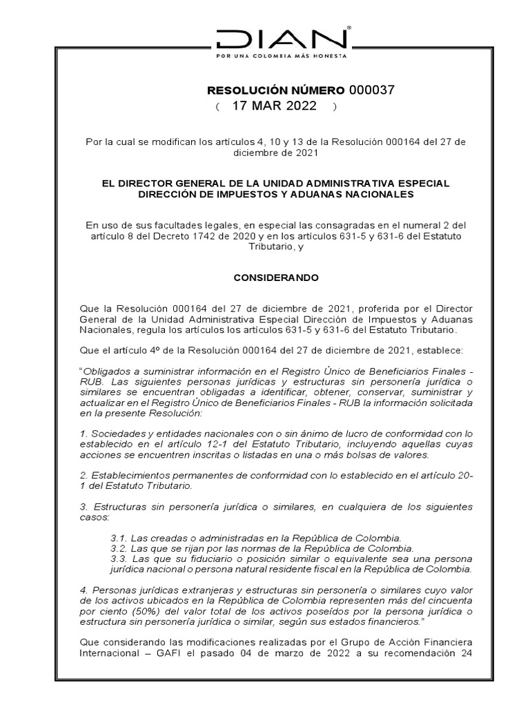 Resolución 000037 de 17-03-2022 | PDF | Justicia | Crimen y violencia
