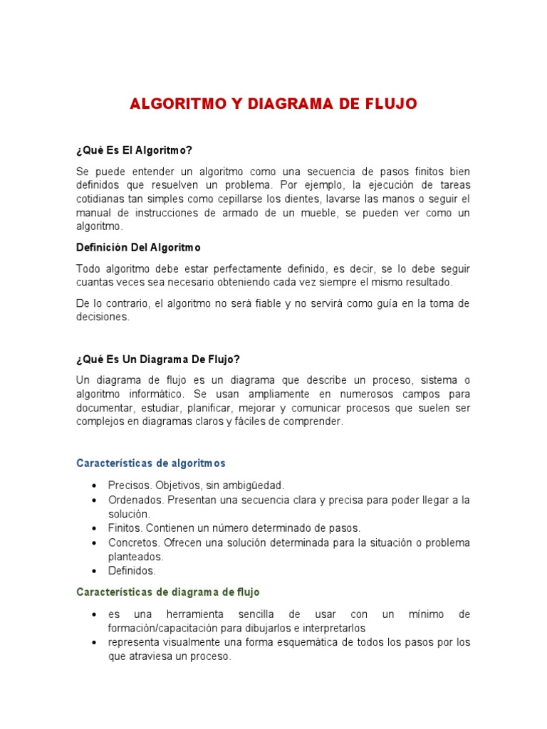 Algoritmos y Diagramas de Flujo | PDF | Algoritmos | Lenguaje de ...