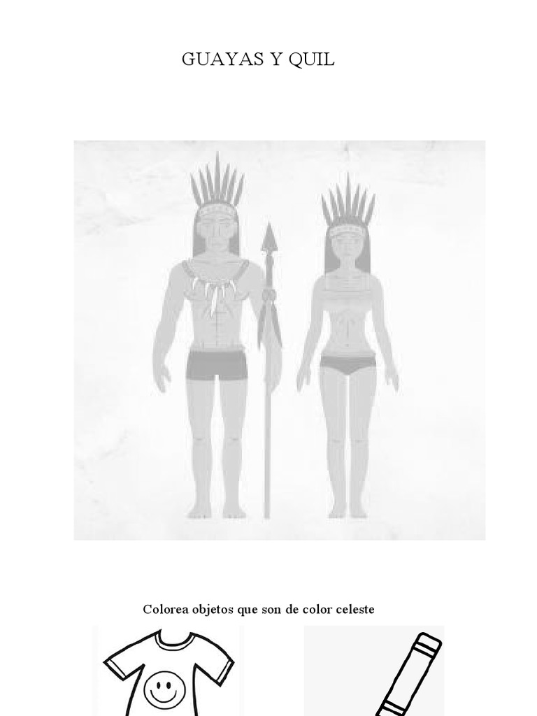 Guayas y Quil Color Celeste para Colorear PDF