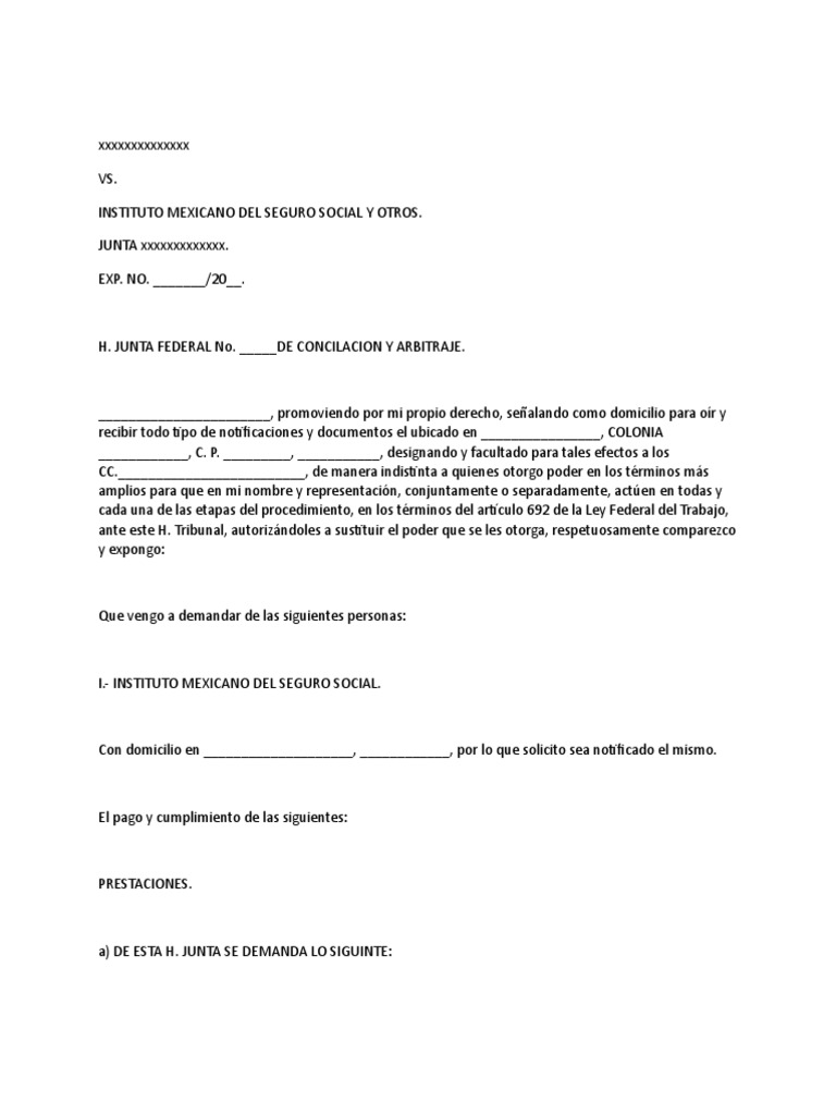 Demanda Imss Correccion de Pension | PDF | Pensión | Salario