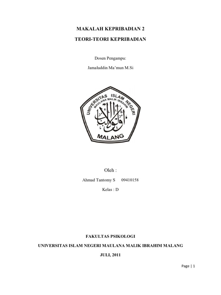 MAKALAH KEPRIBADIAN 2