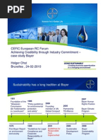 CEFIC European RC Forum Achieving Credibility Through Industry Commitment - Case Study Bayer Holger Ohst Bruxelles, 24-02-2010