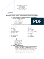 Guía de examen de cálculo diferencial UG