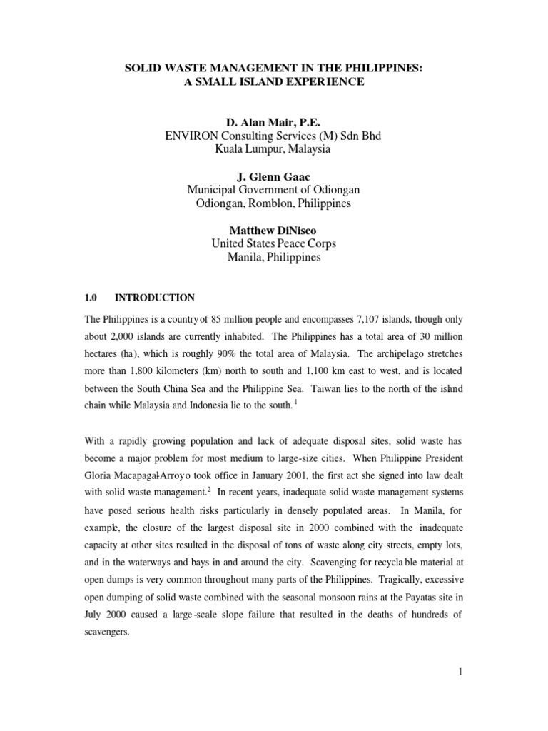thesis about solid waste management in the philippines