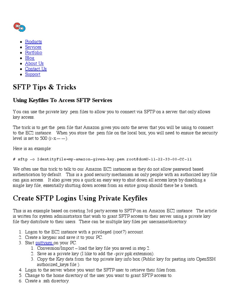 SFTP Access for Sysadmins | PDF | File Transfer Protocol | Secure Shell