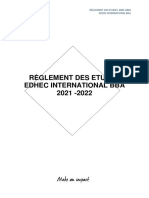 Reglement Des Etudes BBA Promo 2025