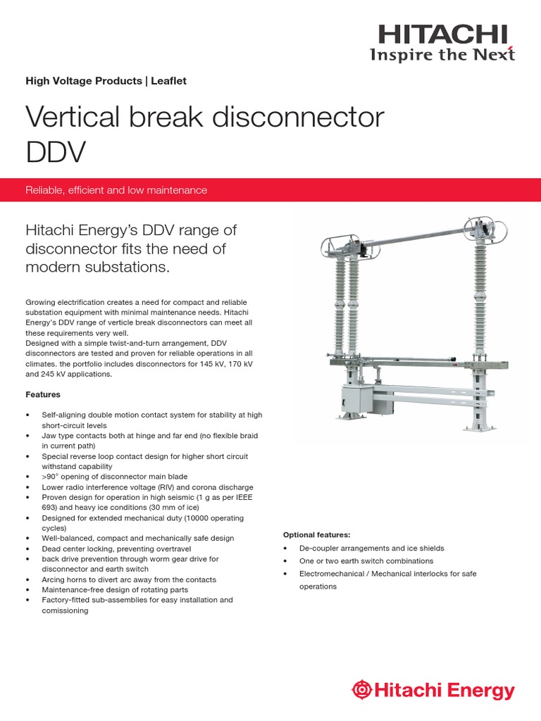 Dsc-Verticle break-DDV Disconnectors Leaflet v3 | PDF | Switch ...