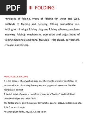 Folding in printing