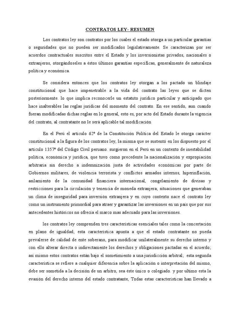 Contratos Ley PDF Constitución Estado (política)