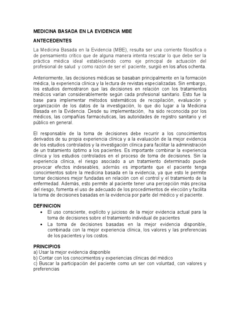 Medicina Basada en la Evidencia 2024 | PDF | Evidencia basada en ...