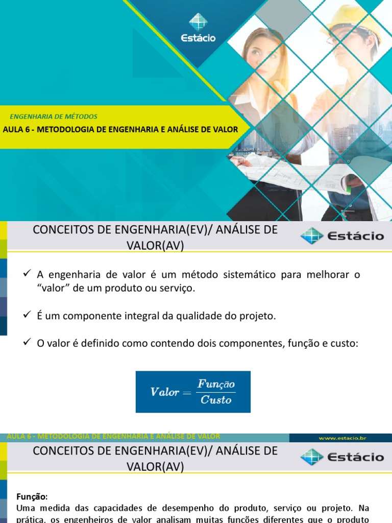 Metodologia da Engenharia de Valor e Análise de Valor: Funções, Matriz ...