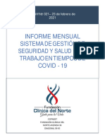 Informe Copasst Febrero 2021