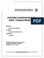 Actividad Complemetaria 1a Video Tiempos Modernos.
