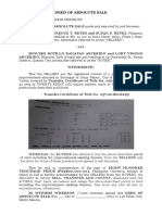 DEED OF ABSOLUTE SALE -SPOUSES LAWRENCE T. REYES and SUSAN S. REYES