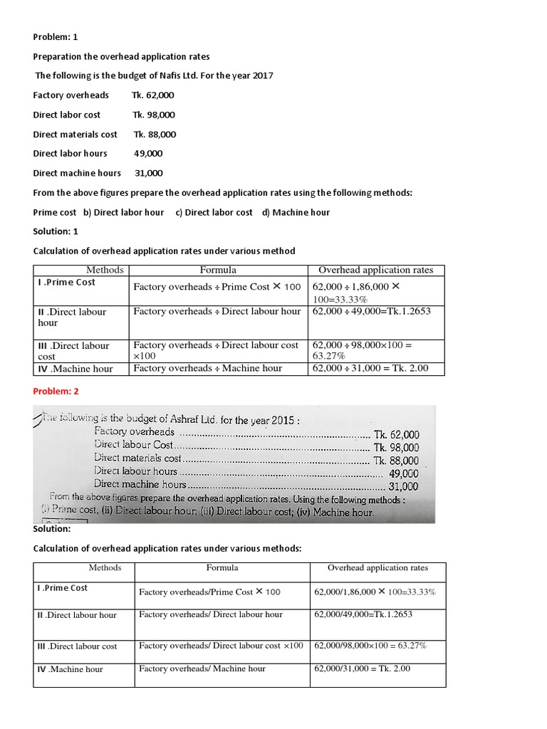 Overhead Application Rates Guide | PDF | Business | Economies